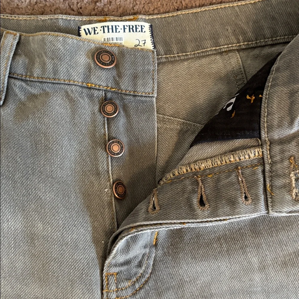 Free People We The Free Good Luck Barrel Jeans in gray NWT - Picture 7 of 11